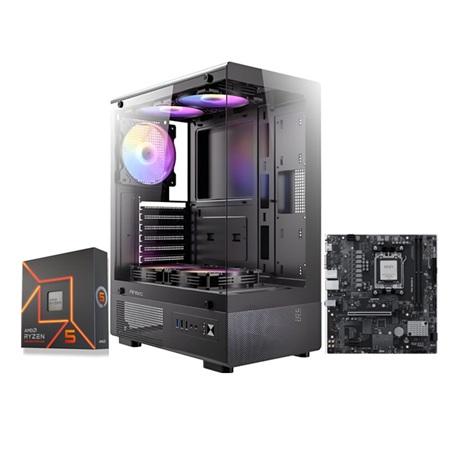 PC GAMING MAX RYZEN 5 7600X 16GB RAM 1TB SSD RTX 5070 12GB VRAM MSI CORELIQUID A12 240 ANTEC VCX300 RGB ELITE M-TEK5051