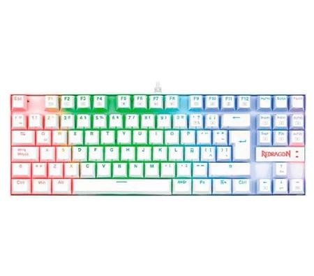 TECLADO MECANICO GAMING REDRAGON K552W-RGB KUMARA USB SWITCH ROJO WHITE