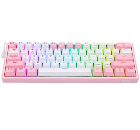 TECLADO MECANICO GAMING REDRAGON FIZZ PRO K616-RGB TRIMODE PINK/WHITE
