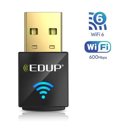 ADAPTADOR WIFI EDUP USB EP-AX600S WIFI 6 DUAL BAND USB 2.0 600MBPS 2.4GHz + 5.8GHz