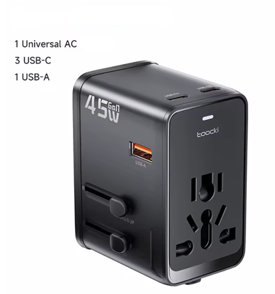 ADAPTADOR Y CARGADOR PARA VIAJE TOOCKI 45W 40140027