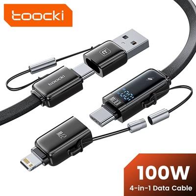 CABLE TOOCKI TIPO C/ USB A+ TIPO/LIGHTNING 100W TQ-X96 40100007