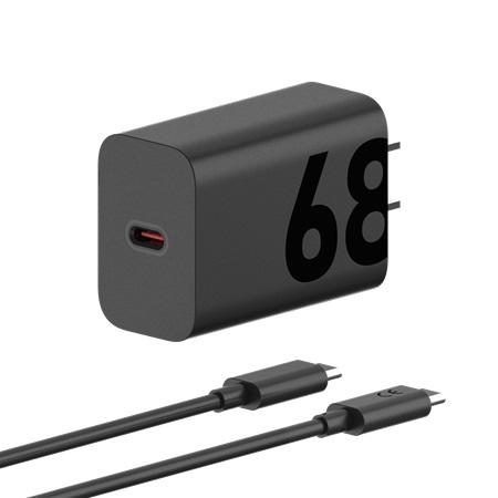 CARGADOR COMPLETO MOTOROLA ETRON24 68W TIPO C A TIPO CSP PG38C06296
