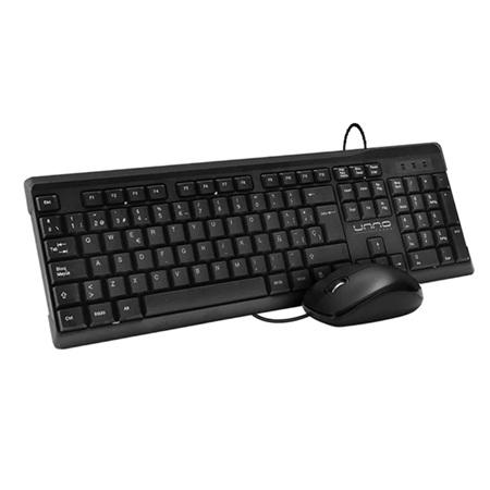COMBO DE TECLADO Y MOUSE UNNO TEKNO USB KLASS KB6721BK ESPAÑOL 