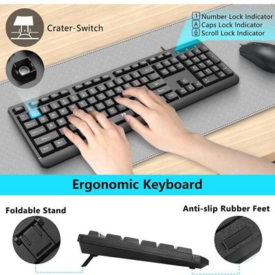 COMBO DE TECLADO Y MOUSE USB REDRAGON BS-7543 BLACK