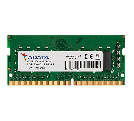 MEMORIA RAM ADATA DDR4, 3200MHZ 8GB SODIMM AD4S32008G22-SGN