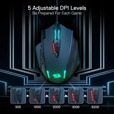 MOUSE GAMING USB REDRAGON IMPACT M908 RGB BLACK