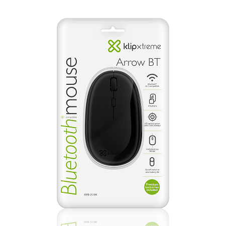 MOUSE INALAMBRICO KLIP XTREME ARROW KMB-251BK BLUETOOTH V5.1