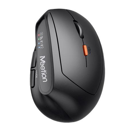MOUSE INALAMBRICO MEETION BTM008 ERGONOMICO DUAL MODE 2.4GHZ+BT BLACK
