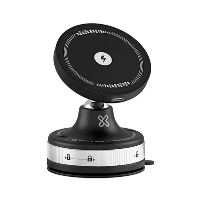 SOPORTE PARA MOVIL KLIP XTREAME KCW-250 PARA CARRO CON CARGADOR INALAMBRICO MAGNETICO 
