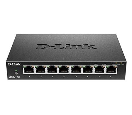 SWITCH 8 PUERTOS D-LINK GIGABIT 10/100/1000 DGS-108