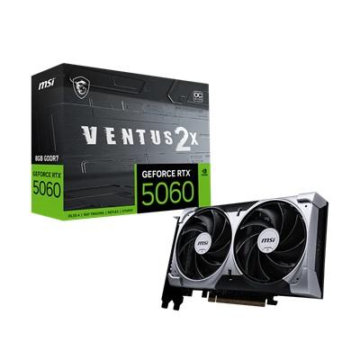 TARJETA DE VIDEO MSI GEFORCE RTX 5060 8G VENTUS 2X OC GDDR7 2535 MHZ 912-V550-012