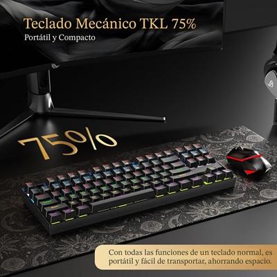 TECLADO MECANICO GAMING REDRAGON K552RGB-1 KUMARA USB SWITCH ROJO BLACK ESP