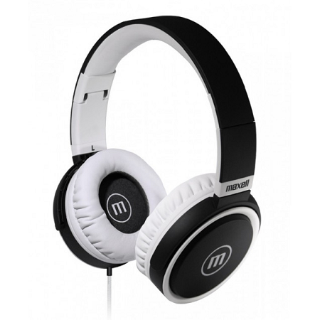 AUDIFONOS HP-B52 MAXELL BLACK/WHITE 3.5MM W/MIC 347855 