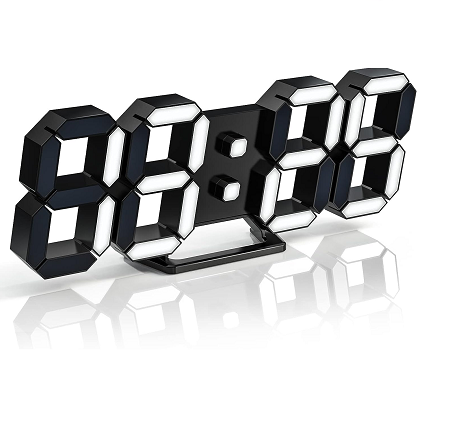 RELOJ DE PARED DIGITAL LED 3D EDUP EH-LED1302B 9.5" BLACK/WHITE