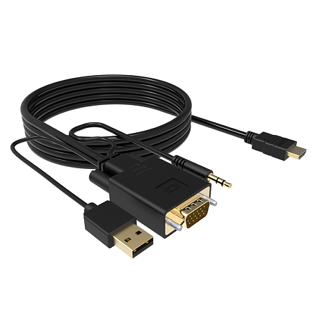 CABLE VGA MACHO+ USB + AUDIO A HDMI MACHO VCOM CG493-1.8M