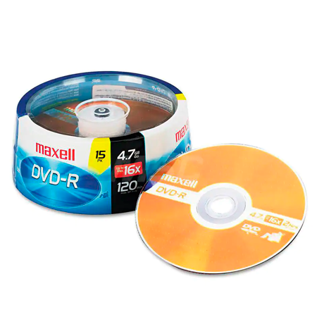 UNIDAD DE DVD-R 16X 120 MINUTOS 4.7GB SPINDLE BULK