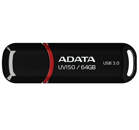 MEMORIA USB ADATA 64GB 3.0 UV150 NEGRO/ROJO AUV150-64G-RBK