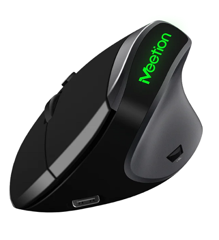 MOUSE MEETION ERGONOMICO BLACK WIRELESS MT- R390 