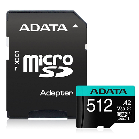 MEMORIA MICRO SD ADATA 512GB UHS-I   AUSDX512GUI3V30SA2-RA1