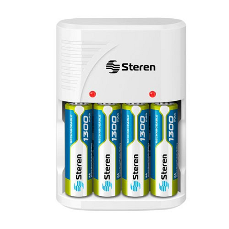 CARGADOR DE BATERIAS STEREN 4 QUICK CHARGER 2XAA 2XAAA (CRG-020)