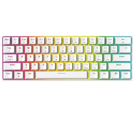 TECLADO MECANICO GAMING RGB FANTECH MAXFIT61 MK857 WHITE 