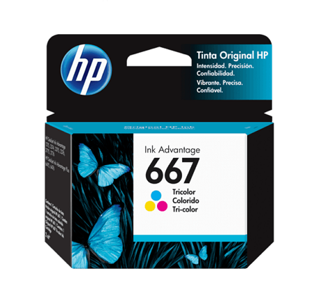 CARTUCHO DE TINTA ORIGINAL HP INK 667 TRI-COLOR (3YM78AL)
