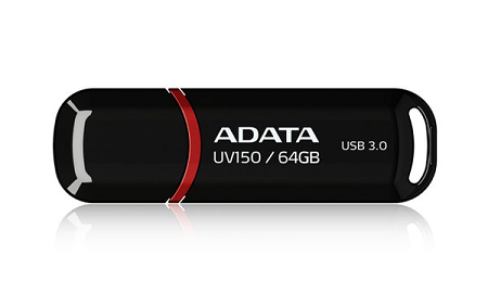 MEMORIA USB ADATA 64GB 3.0 UV150 NEGRO/ROJO AUV150-64G-RBK