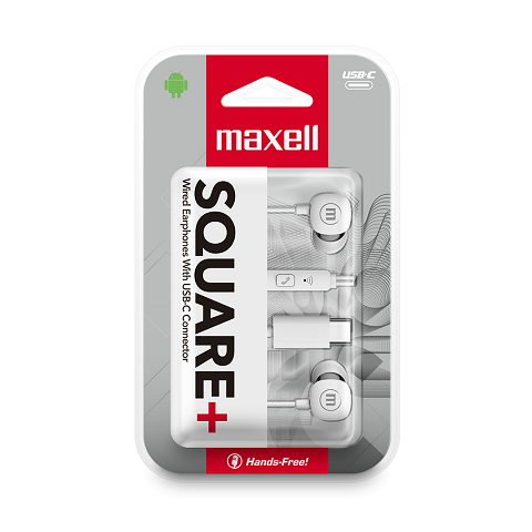 AUDIFONOS EARPHONE MAXELL SQUARE WHITE #348567 TIPO C